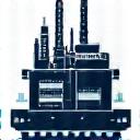 Icon of a factory with gears.