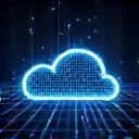 Abstract icon representing cloud computing and software.